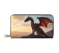 TZTTZT Cool Red Dragon-I - Cartera de piel con estampado de dragón rojo para mujer, cartera plegable para múltiples tarjetas, cartera larga para mujer