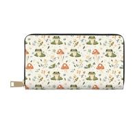 TZTTZT Cute Frog Mushroom 1 - Cartera de piel con estampado de seta y múltiples tarjetas, cartera larga para mujer