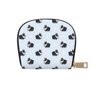 TZTTZT Fat Boston Terrier Dog - Tarjetero divertido para mujer, cartera de cuero para tarjetas de crédito, cartera para tarjetas de crédito