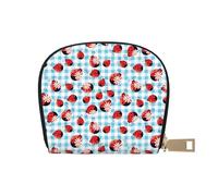 TZTTZT Flowers And Lady Bugs - Tarjetero de cuero para mujer, cartera para tarjetas de crédito, cartera para tarjetas de crédito
