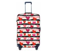 TZTTZT Funda protectora para equipaje, color negro y blanco, con estampado de rayas de amor, para maleta de pulgadas, Black, 18-21