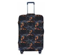 TZTTZT Funda protectora para equipaje con estampado de dragones y montañas de fuego, para maletas de pulgadas, Negro , 22-24