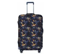 TZTTZT Funda protectora para equipaje con estampado de fenicios dorados, azul y dorado, para maletas de pulgadas, Negro , 25-28
