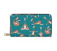 TZTTZT Giraffes Doing Various - Cartera de yoga para mujer, cartera plegable de cuero para múltiples tarjetas, cartera larga para mujer