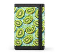 TZTTZT Kiwi - Cartera con estampado de burbujas para hombre, pequeña cartera plegable para hombre, 8 tarjeteros, bolsillo frontal minimalista delgado