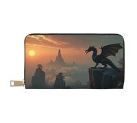 TZTTZT Magical Black Dragon-B - Cartera de piel con estampado de dragón-B para mujer, cartera plegable para múltiples tarjetas, cartera larga para mujer