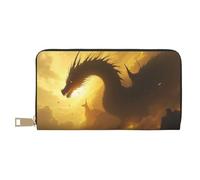 TZTTZT Magical Black Dragon Print - Cartera de piel con estampado de dragón negro para mujer, cartera plegable para múltiples tarjetas, cartera larga para mujer