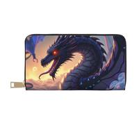 TZTTZT Magical Blue Dragon-B - Cartera de piel con estampado de dragón B para mujer, cartera plegable para múltiples tarjetas, cartera larga para mujer
