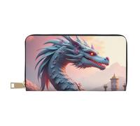 TZTTZT Magical Blue Dragon-C - Cartera de piel con estampado de dragón-C para mujer, cartera plegable para múltiples tarjetas, cartera larga para mujer