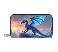 TZTTZT Magical Blue Dragon-D - Cartera de piel con estampado de dragón-D para mujer, cartera plegable para múltiples tarjetas, cartera larga para mujer