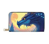 TZTTZT Magical Blue Dragon-F - Cartera de piel con estampado de dragón-F para mujer, cartera plegable para múltiples tarjetas, cartera larga para mujer