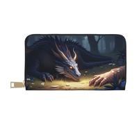 TZTTZT Magical Blue Dragon-H - Cartera de piel con estampado de dragón-H para mujer, cartera plegable para múltiples tarjetas, cartera larga para mujer