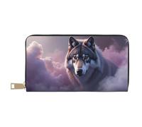 TZTTZT Magical Gray Wolf-A - Cartera de piel con estampado de lobo gris para mujer, cartera plegable para múltiples tarjetas, cartera larga para mujer