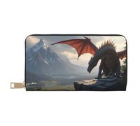 TZTTZT Magical Red Dragon-H - Cartera de piel con estampado de dragón rojo para mujer, cartera plegable para múltiples tarjetas, cartera larga para mujer