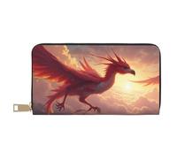 TZTTZT Magical Red Phoenix-A - Cartera de piel con estampado Phoenix-A para mujer, cartera plegable para múltiples tarjetas, cartera larga para mujer