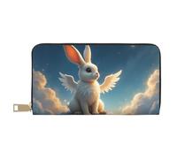TZTTZT Magical White Bunny-A - Cartera de piel con estampado de conejito para mujer, cartera plegable para múltiples tarjetas, cartera larga para mujer