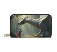 TZTTZT Magical White Dragon-A - Cartera de piel con estampado de dragón blanco para mujer, cartera plegable para múltiples tarjetas, cartera larga para mujer