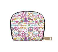 TZTTZT Peace Love And Dove Flower Power - Tarjetero de cuero para mujer, cartera para tarjetas de crédito, cartera para tarjetas de crédito