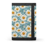 TZTTZT - portafolios con estampado de margaritas, color azul cielo, para hombre, 8 tarjetas de crédito, bolsillo frontal delgado, minimalista, pequeño y plegable