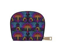 TZTTZT Portatarjetas de crédito indias con diseño de libélula para mujer, cartera de cuero para tarjetas de crédito, cartera para tarjetas