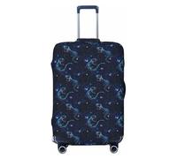 TZTTZT Protector de equipaje - Fundas de maleta con estampado de lagarto azul fantasía para maleta de pulgadas, Black, 22-24