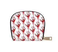 TZTTZT Red Bloody Scary Hands - Tarjetero de cuero para mujer, cartera para tarjetas de crédito, cartera para tarjetas