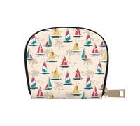 TZTTZT Reto Marine - Tarjetero náutico para mujer, cartera de cuero para tarjetas de crédito, cartera para tarjetas de crédito