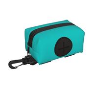 TZTTZT Soporte para bolsas de excremento de perro para correa, suave, ligero, con estampado de aguamarina oscura, dispensador de rollos, cierre de , accesorios para pasear perros con cremallera y