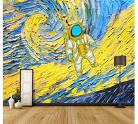 Tzxztt Abstracto Colorido Cielo Estrellado Cosmos Astronauta Papel Pintado 3D Seda Texturizada Primera Calidad Neutros Material Ideal Para SalóN Dormitorio-430cm×300cm