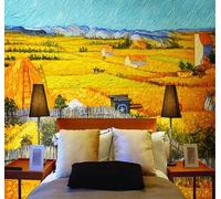 Tzxztt Abstracto Dibujado A Mano Color Casas Colinas Papel Pintado 3D Seda Texturizada Primera Calidad Neutros Material Ideal Para SalóN Dormitorio-430cm×300cm