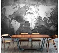 Tzxztt Abstracto Retro Nostálgico Mapa Del Mundo Arte Papel Pintado 3D Seda Texturizada Primera Calidad Neutros Material Ideal Para SalóN Dormitorio-430cm×300cm