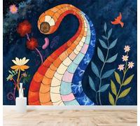 Tzxztt Abstracto Serpiente De Colores Flores Aves Plantas Fantásticas Papel Pintado 3D Seda Texturizada Primera Calidad Neutros Material Ideal Para SalóN Dormitorio-150cm×105cm