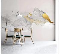 Tzxztt Abstracto Tinta China Trazos Paisaje Atmósfera Alce Papel Pintado 3D Seda Texturizada Primera Calidad Neutros Material Ideal Para SalóN Dormitorio-250cm×170cm