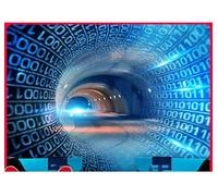 Tzxztt Abstracto Tridimensional Azul Túnel Extensión Espacial Papel Pintado 3D Seda Texturizada Primera Calidad Neutros Material Ideal Para SalóN Dormitorio-430cm×300cm