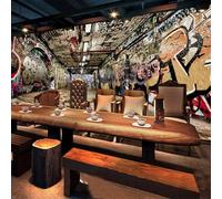 Tzxztt Abstracto Tridimensional Espacio Amplio Grafitis Callejeros Pasillo Papel Pintado 3D Seda Texturizada Primera Calidad Neutros Material Ideal Para SalóN Dormitorio-300cm×210cm