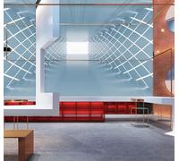 Tzxztt Abstracto Tridimensional Rejilla Túnel Extensión Espacial Papel Pintado 3D Seda Texturizada Primera Calidad Neutros Material Ideal Para SalóN Dormitorio-250cm×170cm