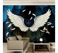 Tzxztt Alegoría Azul Tridimensional Alas Plumas Papel Pintado 3D Seda Texturizada Primera Calidad Neutros Material Ideal Para SalóN Dormitorio-250cm×170cm