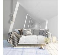 Tzxztt Arquitectura Geométrica Abstracta Tridimensional Extensión Espacial Papel Pintado 3D Seda Texturizada Primera Calidad Neutros Material Ideal Para SalóN Dormitorio-400cm×280cm