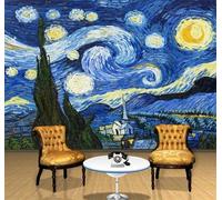 Tzxztt Arte Abstracto De Casas Bajo Un Cielo Estrellado Dibujado A Mano Papel Pintado 3D Seda Texturizada Primera Calidad Neutros Material Ideal Para SalóN Dormitorio-400cm×280cm