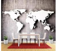 Tzxztt Arte Abstracto En Tridimensional Con Mapa Del Mundo Antiguo Papel Pintado 3D Seda Texturizada Primera Calidad Neutros Material Ideal Para SalóN Dormitorio-300cm×210cm