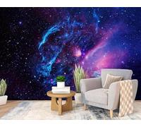 Tzxztt Azul Etéreo Rosa Cielo Estrellado Cosmos Papel Pintado 3D Seda Texturizada Primera Calidad Neutros Material Ideal Para SalóN Dormitorio-250cm×170cm