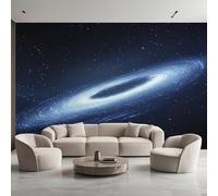 Tzxztt Azul Vía Láctea Cosmos Cielo Estrellado Estrellas Papel Pintado 3D Seda Texturizada Primera Calidad Neutros Material Ideal Para SalóN Dormitorio-350cm×256cm