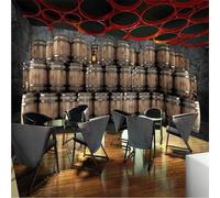 Tzxztt Barril De Madera Bodega Roundabout Art Cubic Winery Papel Pintado 3D Seda Texturizada Primera Calidad Neutros Material Ideal Para SalóN Dormitorio-430cm×300cm