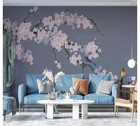 Tzxztt Belleza Elegancia Dibujo A Mano Flor De Ciruelo Pajarito Papel Pintado 3D Seda Texturizada Primera Calidad Neutros Material Ideal Para SalóN Dormitorio-150cm×105cm