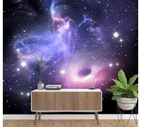 Tzxztt Belleza Fantasía Morado Universo Vía Láctea Papel Pintado 3D Seda Texturizada Primera Calidad Neutros Material Ideal Para SalóN Dormitorio-400cm×280cm