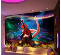 Tzxztt Cálido Música Belleza Karaoke Fantasía Violín Papel Pintado 3D Seda Texturizada Primera Calidad Neutros Material Ideal Para SalóN Dormitorio-300cm×210cm