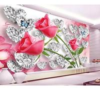 Tzxztt CáLido Tridimensional Rosa Flores Mariposas Moderno Papel Pintado 3D Seda Texturizada Primera Calidad Neutros Material Ideal Para SalóN Dormitorio-150cm×105cm