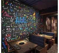 Tzxztt Colorido Tizas Matemáticas Fórmulas Pizarra Papel Pintado 3D Seda Texturizada Primera Calidad Neutros Material Ideal Para SalóN Dormitorio-250cm×170cm