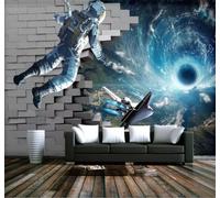 Tzxztt Creatividad Arte Romper Barreras Astronauta Universo Galaxia Papel Pintado 3D Seda Texturizada Primera Calidad Neutros Material Ideal Para SalóN Dormitorio-430cm×300cm