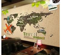 Tzxztt Creatividad Mundo Arte Nostalgia Mapa Papel Pintado 3D Seda Texturizada Primera Calidad Neutros Material Ideal Para SalóN Dormitorio-430cm×300cm